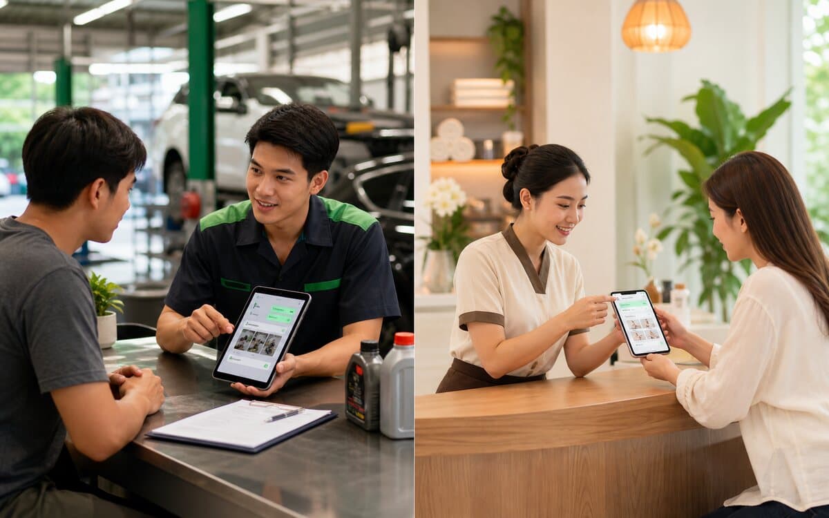 ตัวอย่างบริการหน้าร้าน